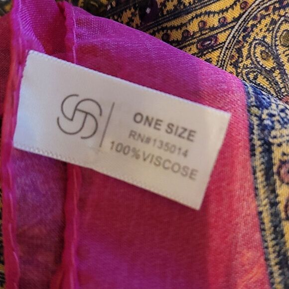 Classic paisley printed chiffon shawl - Picture 7 of 7